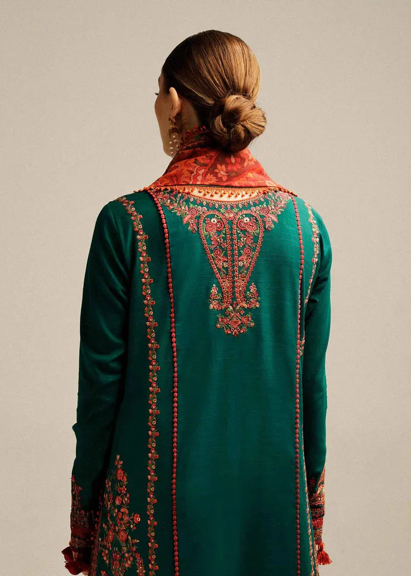 Hussain Rehar - 3PC- Heavy Embroidered Lawn Suit with Digital Printed Jacquard Dupatta - ABS 024