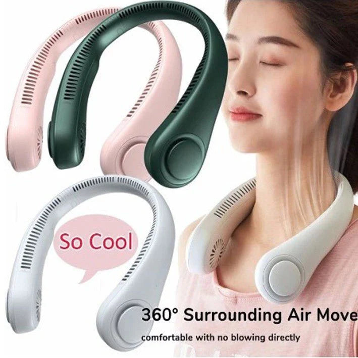 Portable Bladeless Neck Fan – Rechargeable USB Hands-Free Cooling Fan