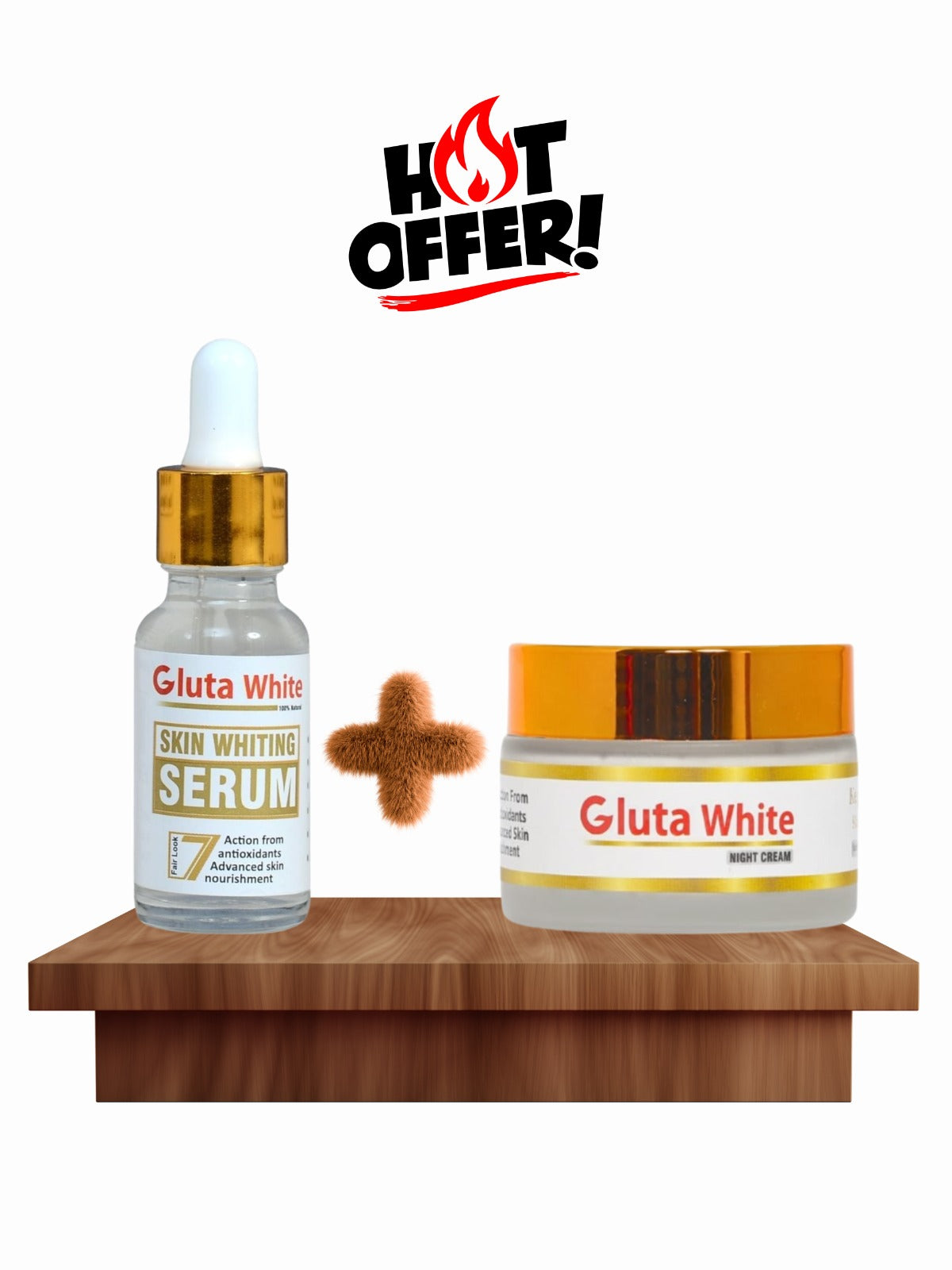Gluta White Special Bundle ~  Night Cream + Face Glowing Serum