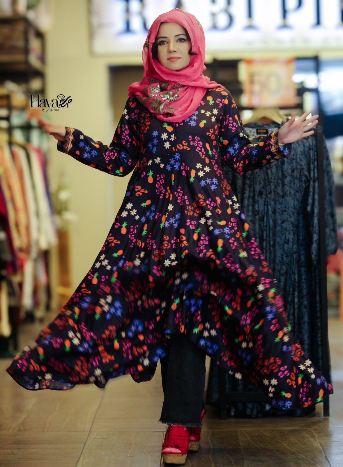 Black Dhanak Frock (1 Pc)