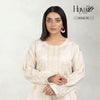 Greenish Off-White Embroidered Kurti
