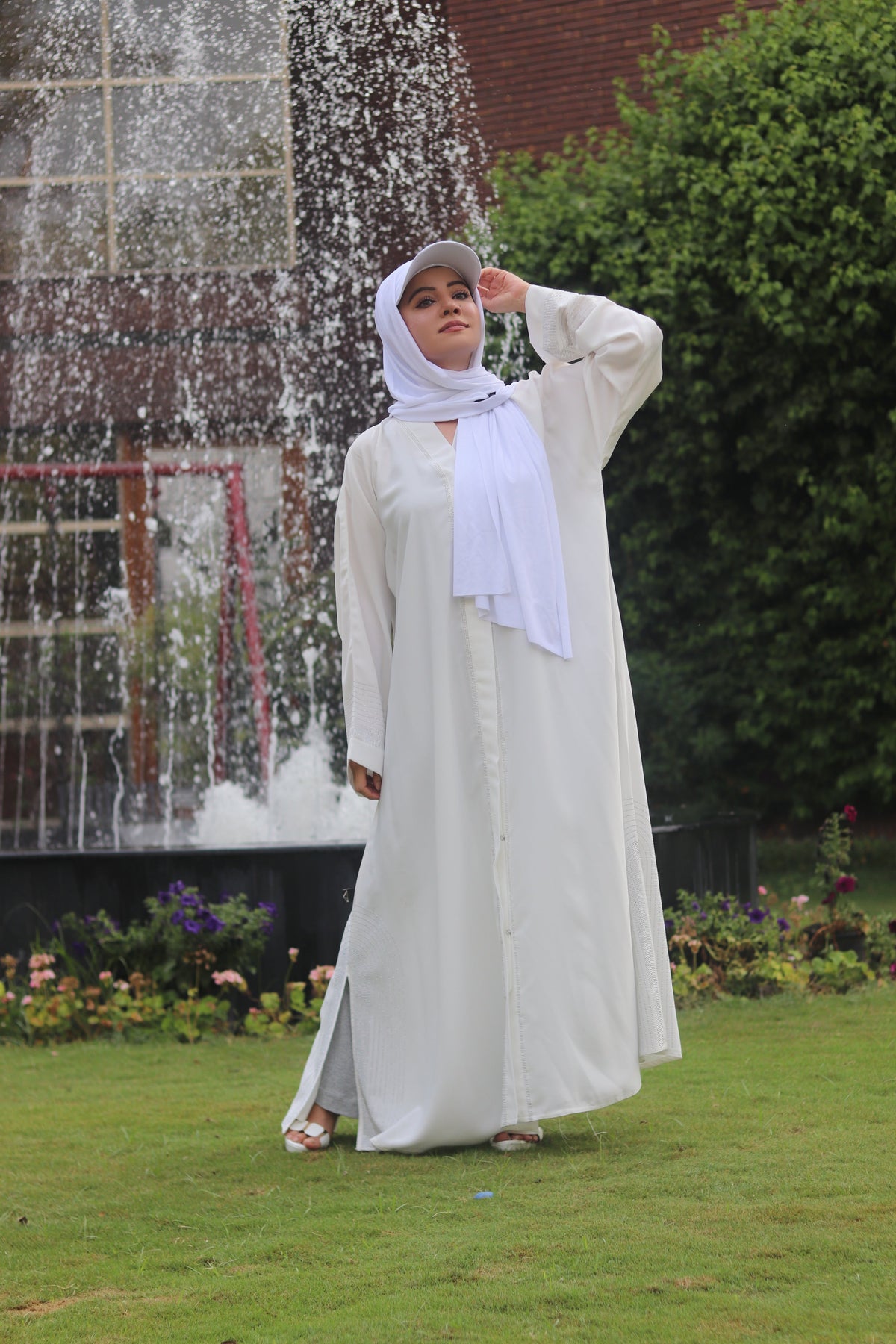 Angle White Abaya – Modest Elegance in White | Premium Nida Fabric | Haya by Rabi