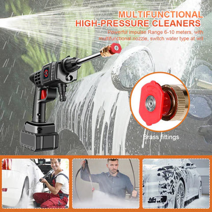 48V Wireless High Pressure Washer Gun – Rechargeable Cordless Car Wash Spray Gun for Cars, Bikes, Solar Panels & Home Cleaning