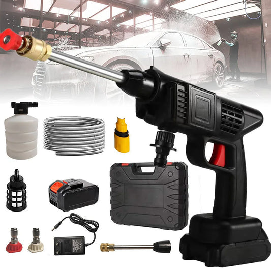 48V Wireless High Pressure Washer Gun – Rechargeable Cordless Car Wash Spray Gun for Cars, Bikes, Solar Panels & Home Cleaning