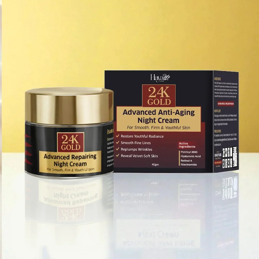 Haya 3-in-1 Luxury Skin Brightening Kit (24K Gold Anti-Aging Cream - Ultra Beauty Cream - Glutathione Serum)
