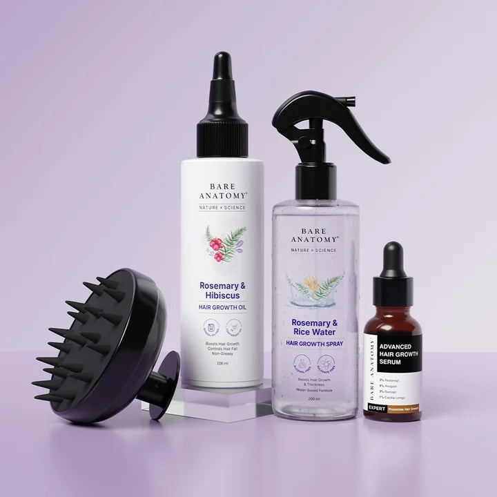 Rosemary 4-in-1 Hair Growth & Scalp Care Combo – Serum, Rosemary Spray, Oil & Massager