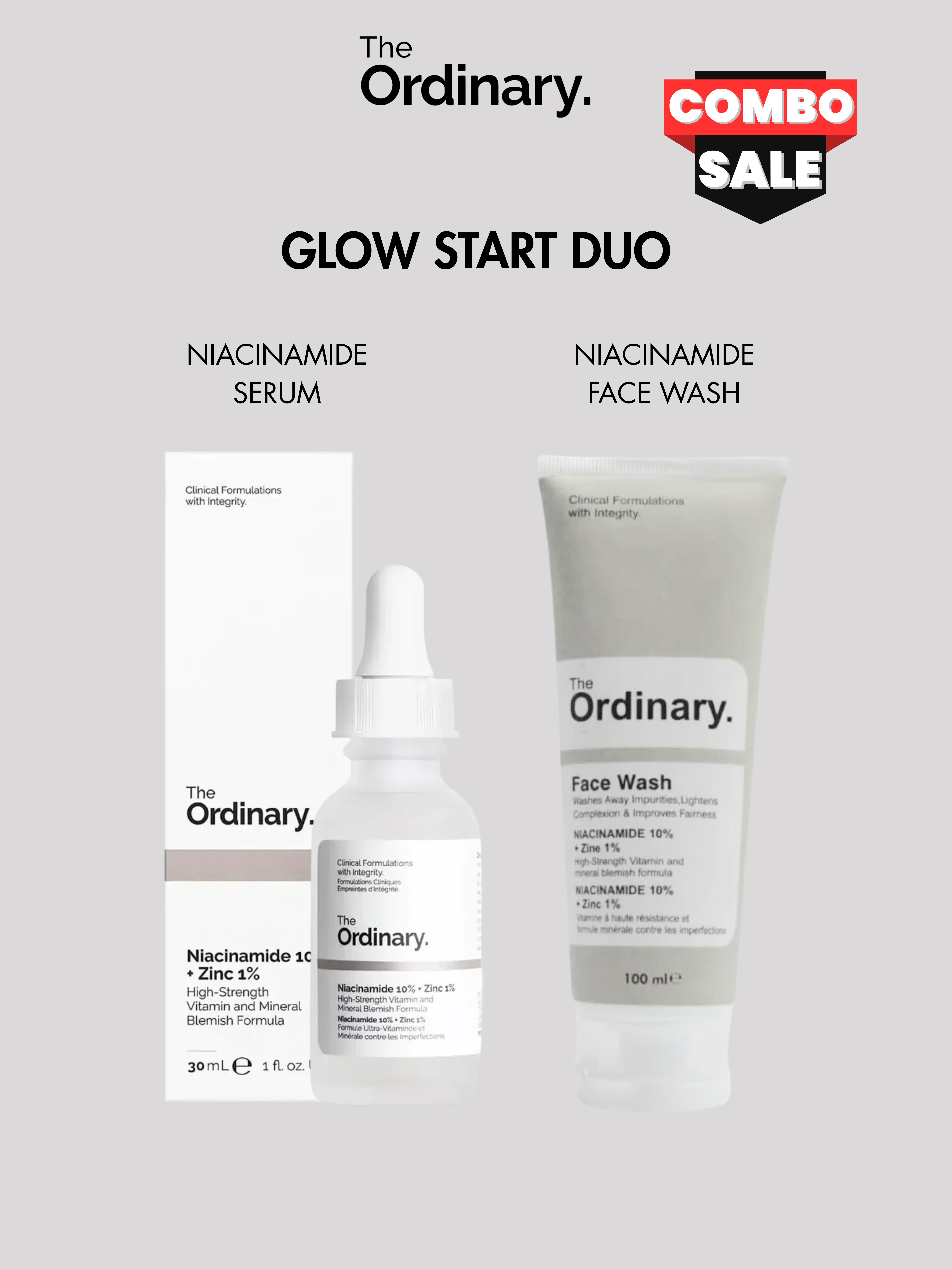 Glow Start Duo (Ordinary Niacinamide Serum + Face Wash)