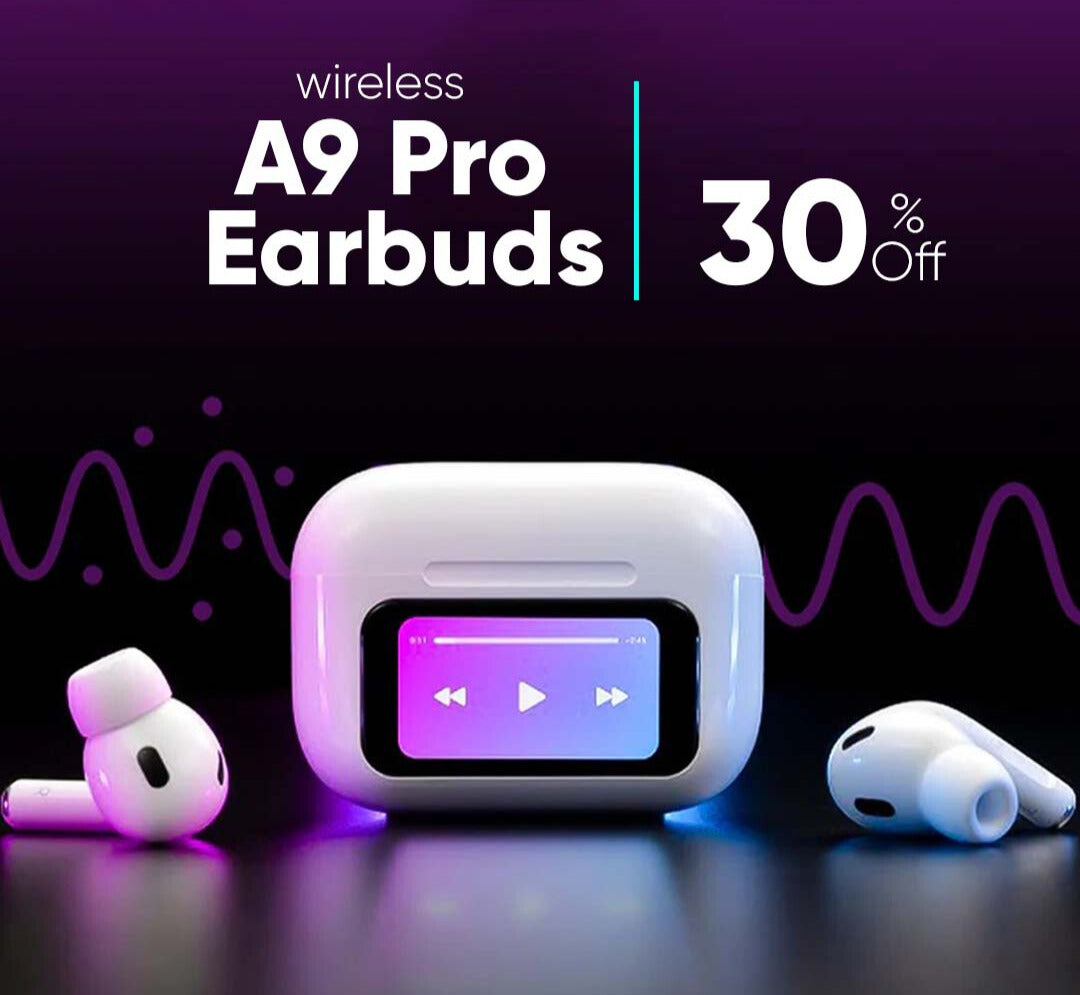 A9 Pro Wireless Earbuds with Smart Touch Screen