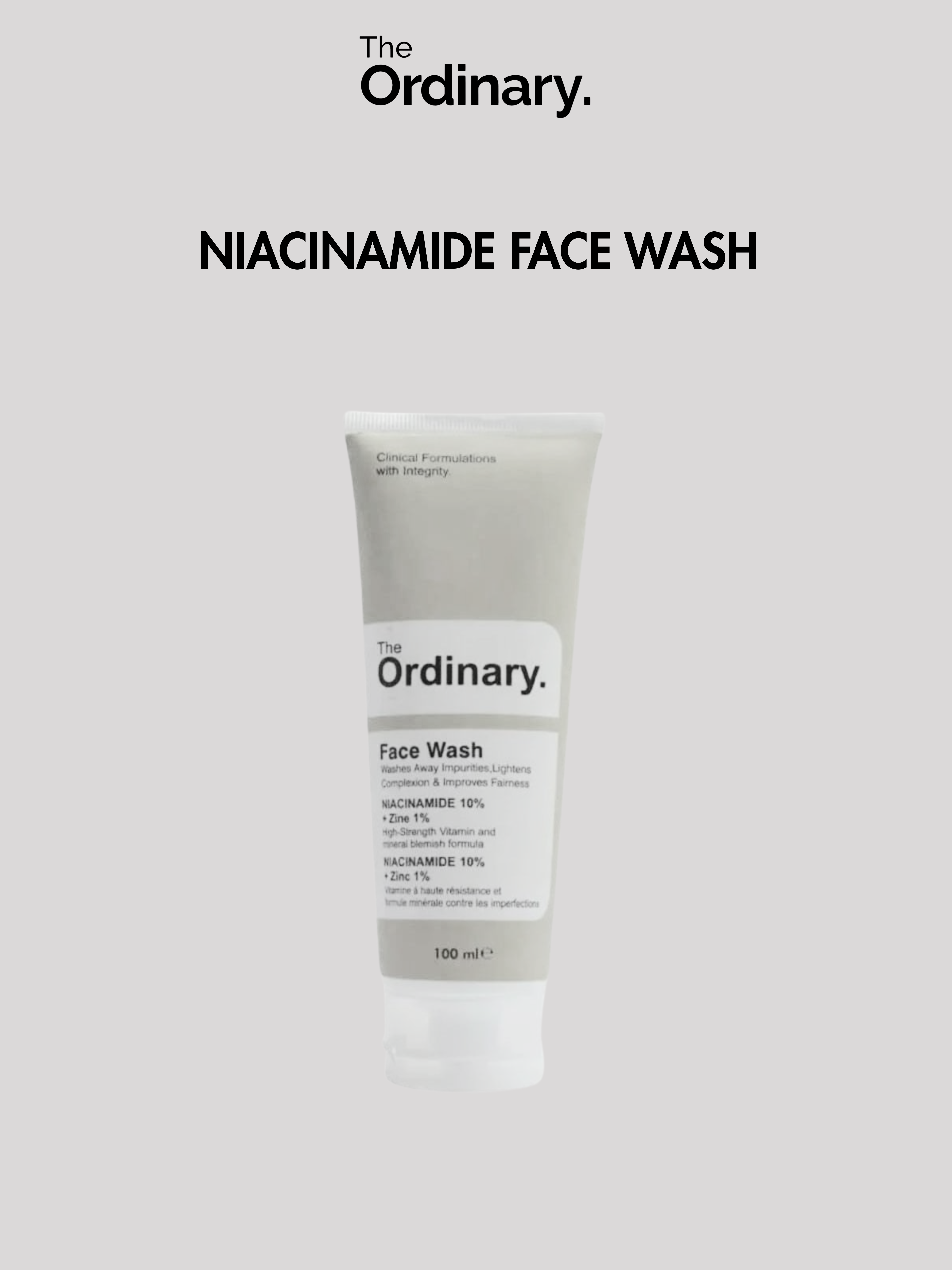 The Ordinary 4 in 1 Skincare Kit (Face Wash, Niacinamide, Hyaluronic Serum, Glycolic Acid )