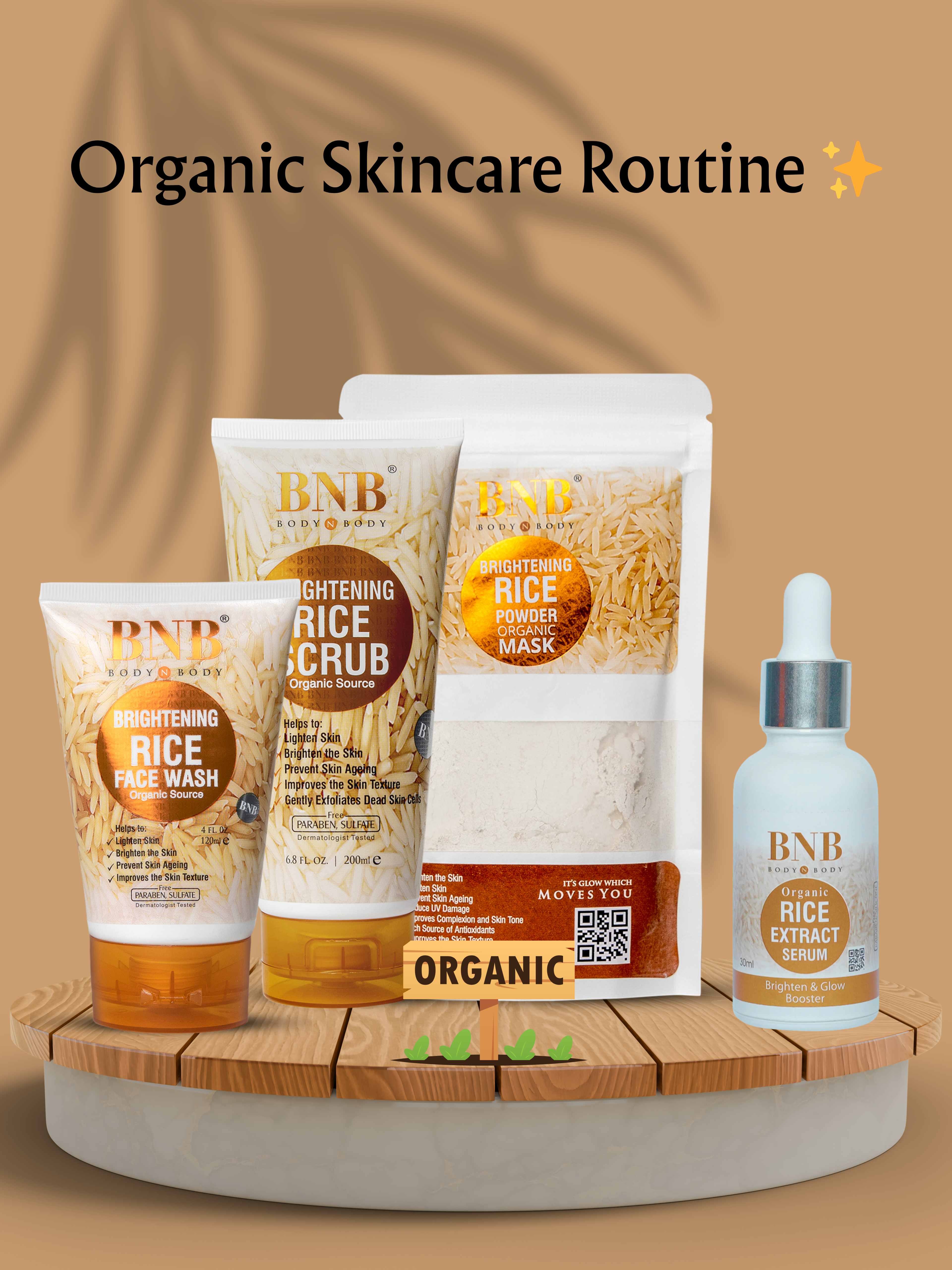 BNB 3 in 1 Rice Glow Kit + Serum