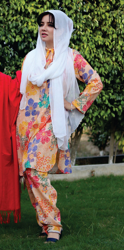 2 Pc Peach Suit