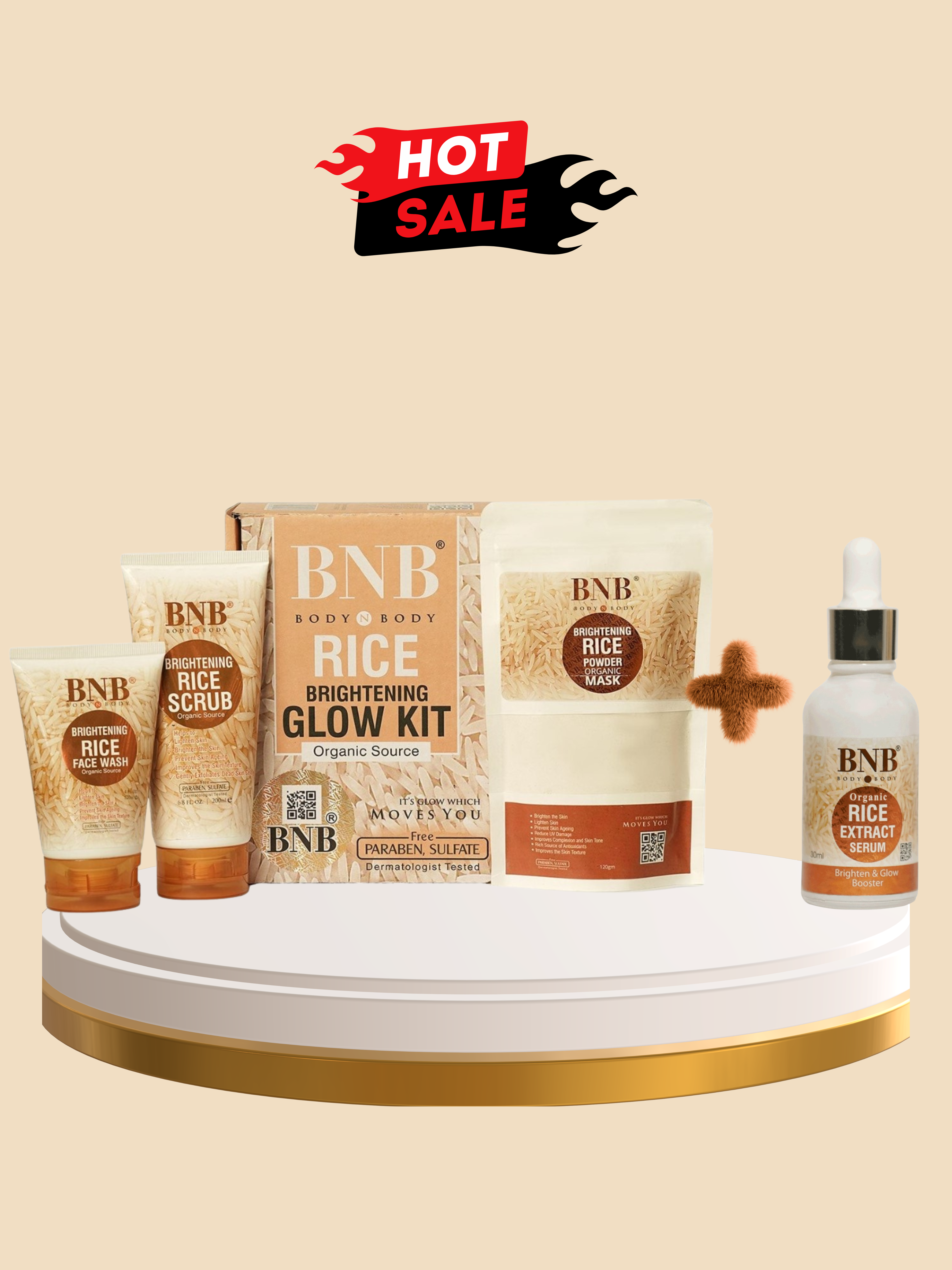 BNB 3 in 1 Rice Glow Kit + Serum