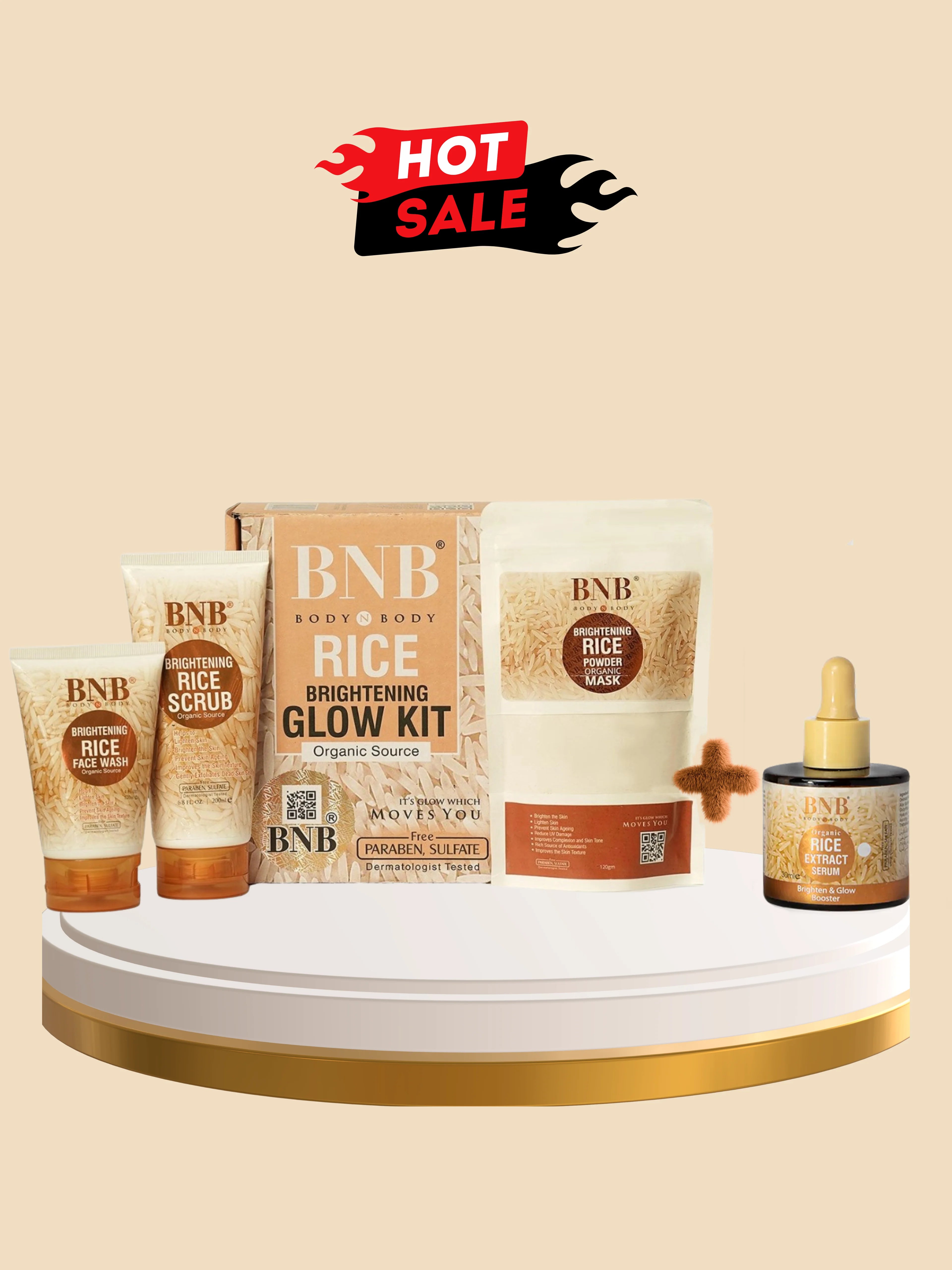 BNB 3 in 1 Rice Glow Kit + Serum