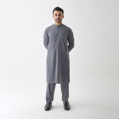 Stylish Grey Shalwar Kameez
