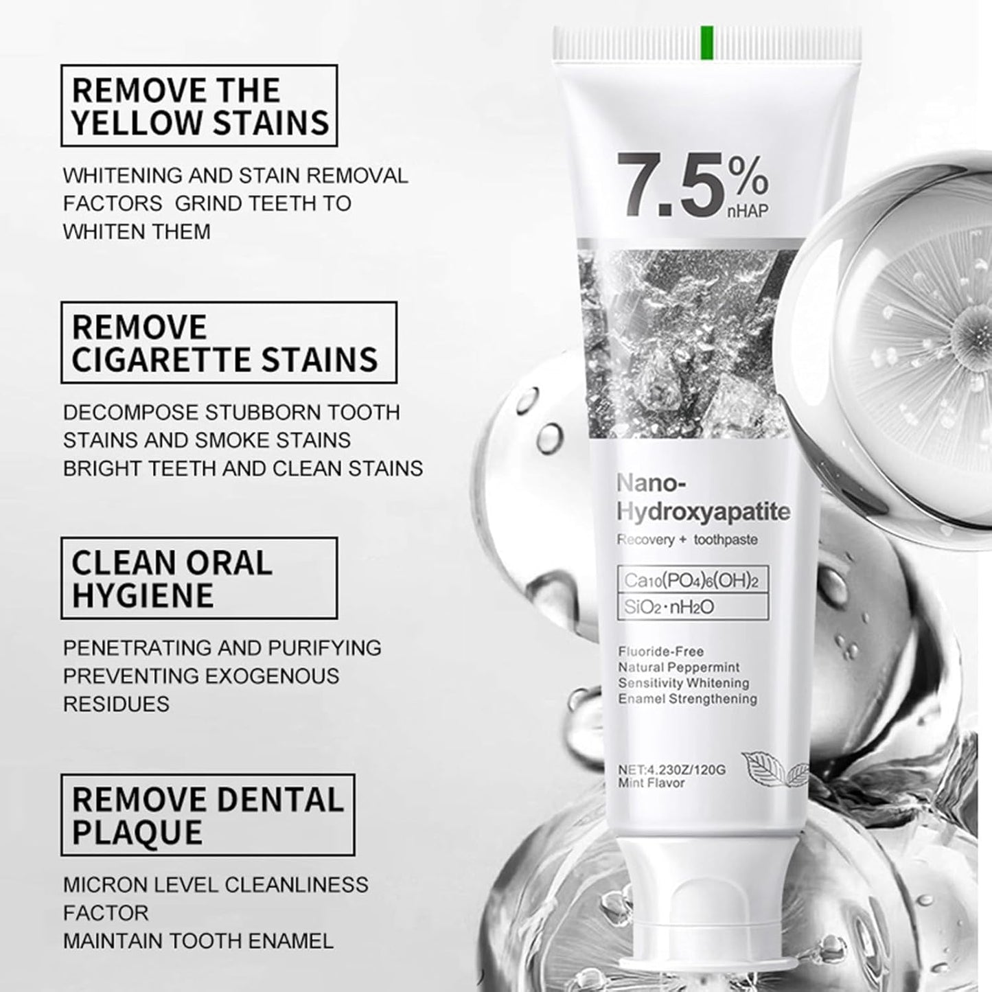 Nano Hydroxyapatite Toothpaste 7.5% – Enamel Repair & Protection