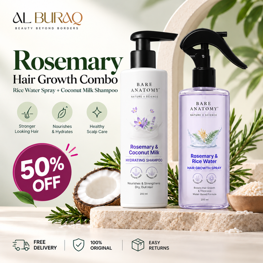 Rosemary Hair Growth Combo | Rice Water Spray + Cocunut Milk Shampoo