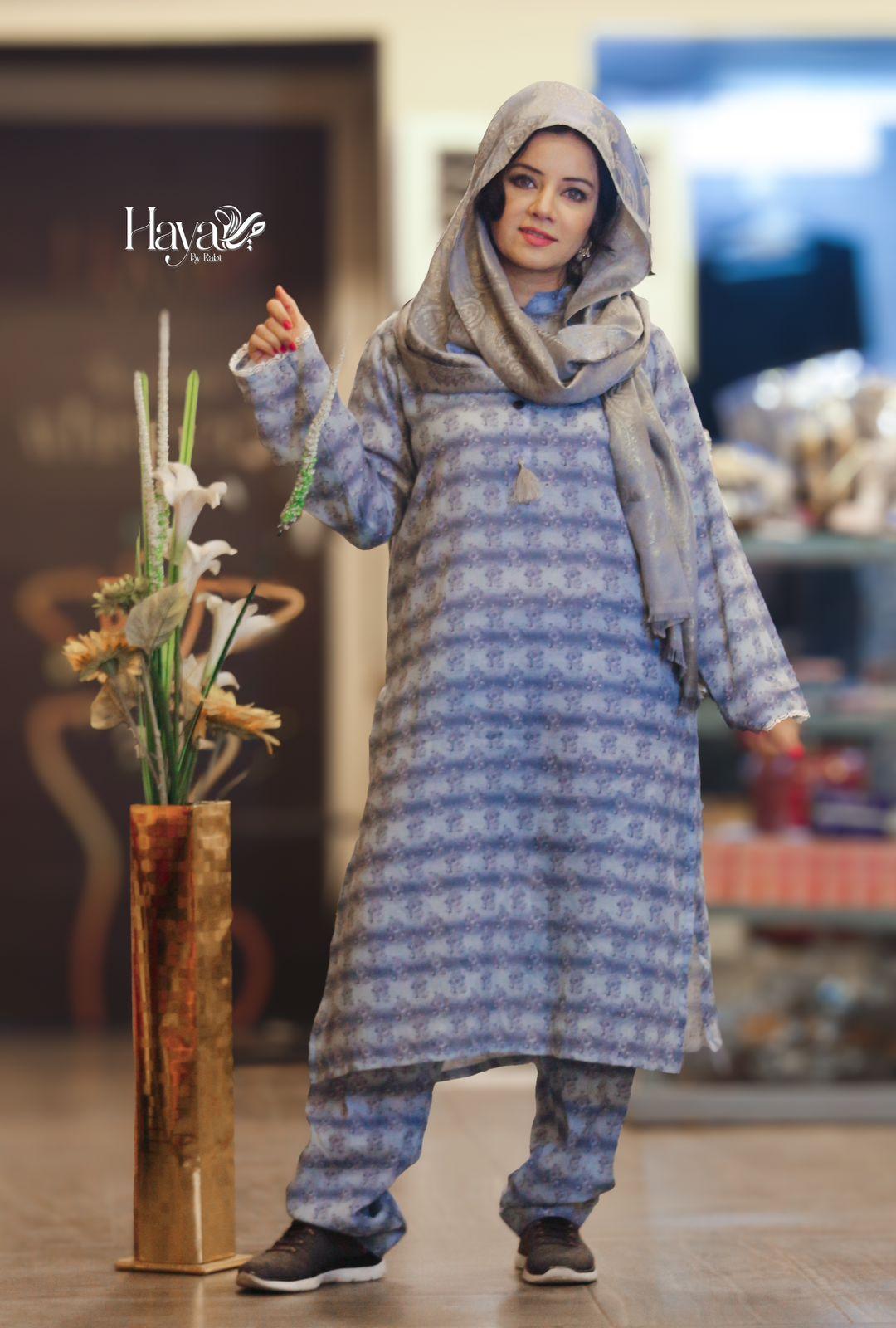 2 Pc Blue Khadar Suit