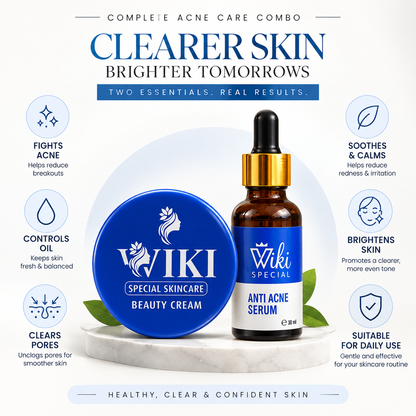 Wiki Clear & Glow Duo | Anti-Acne Serum + Beauty Cream