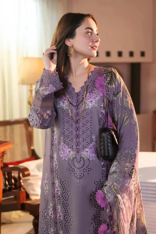 Jade- Lawn 3Pc Embroidered Shirt with Digital Printed Jacquard Dupatta - ABS 1018