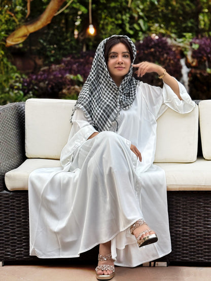 Hooram White Abaya | Elegant Modest Wear for Women | Premium Nida Fabric | Haya by Rabi