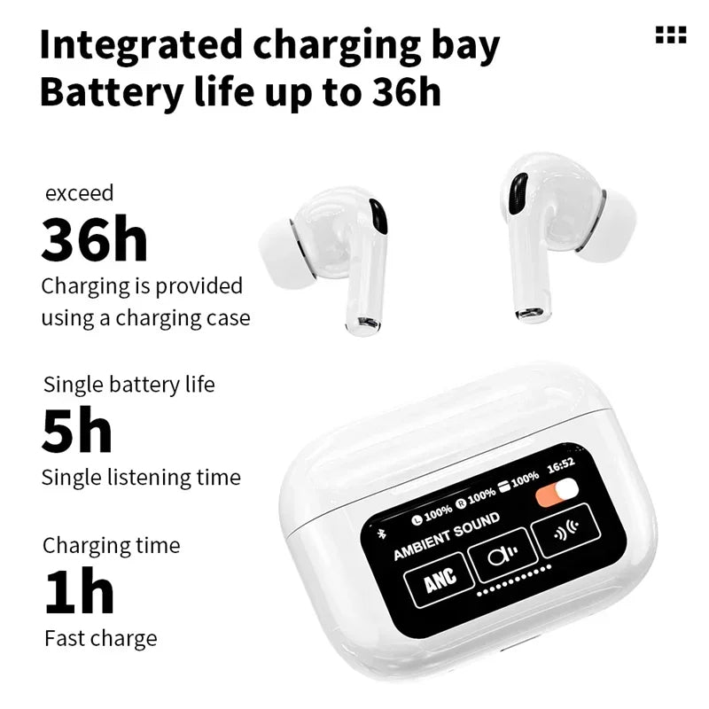 A9 Pro Wireless Earbuds with Smart Touch Screen