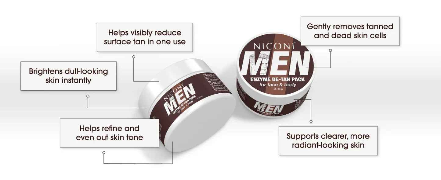 Niconi Enzyme De-Tan Pack for Face & Body (300g) – Tan Removal & Skin Brightening Pack for Men & Women