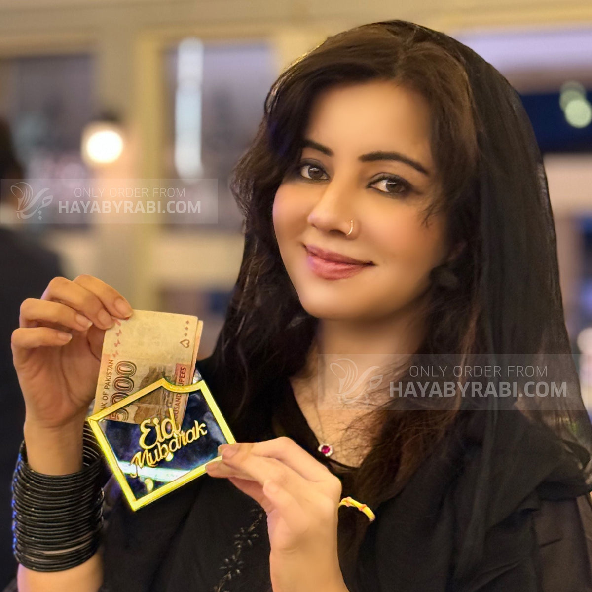 Acrylic Eidi Envelopes Half | Elegant Eid Mubarak Gift Envelopes