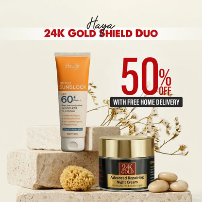 Haya 24K Gold Shield Duo (24K Gold Anti-Aging Cream - Sunblock )