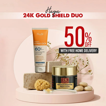 Haya 24K Gold Shield Duo (24K Gold Anti-Aging Cream - Sunblock )