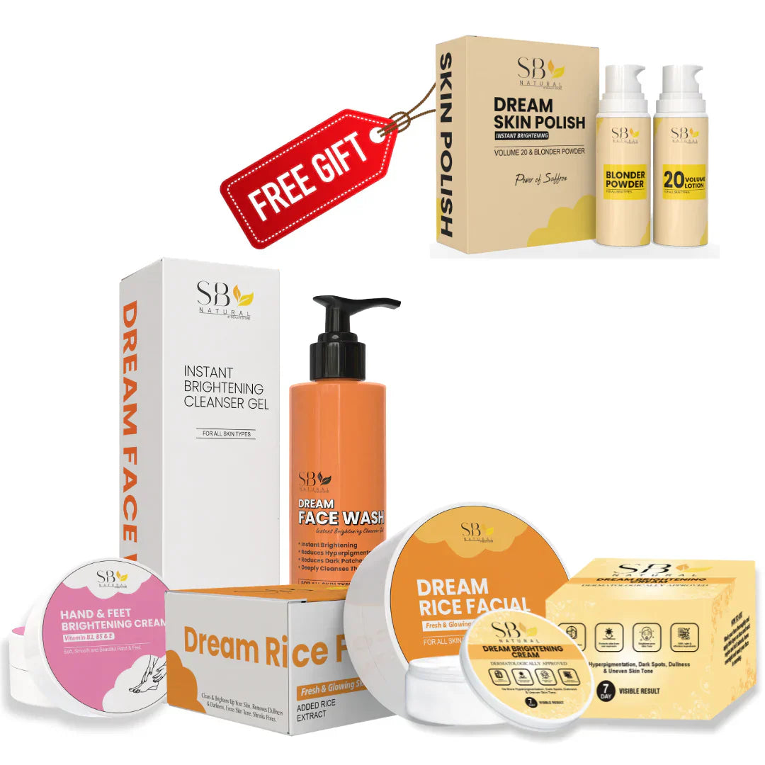 Glow & Go 5 in 1 Bundle | Facewash | Rice Facial | Night Cream | Hand & Foot Cream +  FREE SKIN POLISH