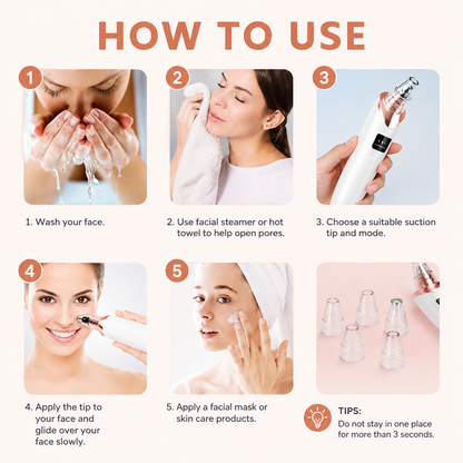 5-in-1 Facial Beauty Blackhead Remover Vacuum | Deep Pore Cleaner for Clear & Smooth Skin