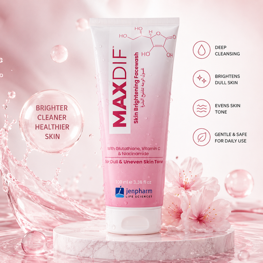Jenpharm Maxdif Brightening Gel Face Wash 100ml – For Clean, Fresh & Radiant Skin