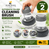 Pack of 2 Kitchen Soap Dispensing Palm Brushes | Easy Push Dish Cleaning Scrubber