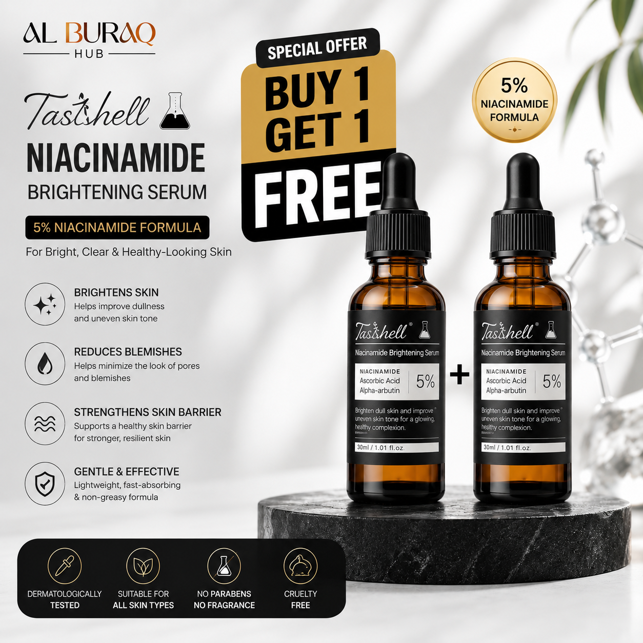 Teashell Niacinamide Brightening Serum | Buy 1 Get 1 FREE