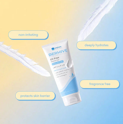 Dermive Oil-Free Moisturizer Pack of 2 – Fragrance Free | Ceramides & Hyaluronic Acid