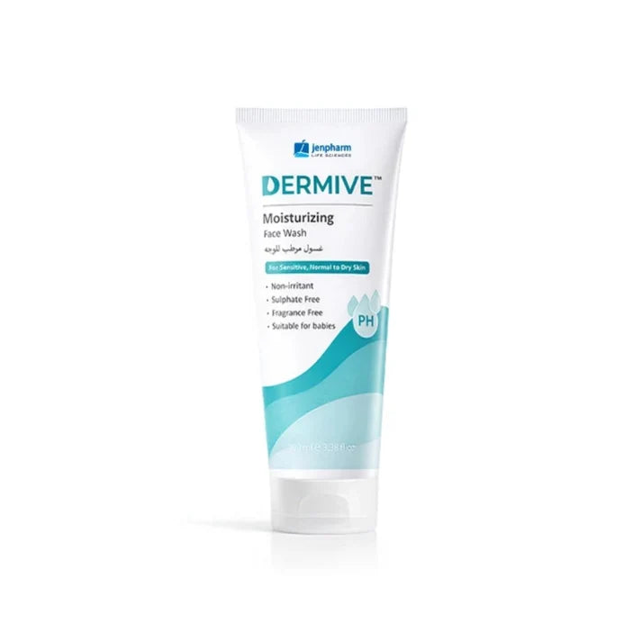 Dermive Moisturizing Face Wash Pack of 2 – Gentle Cleanser for Sensitive | Normal to Dry Skin