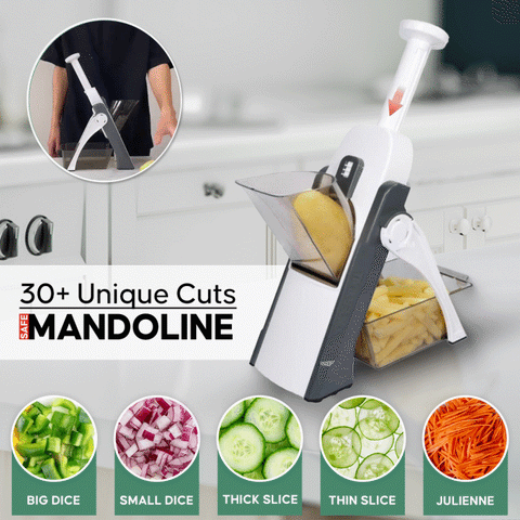 Safe Mandoline Vegetable Slicer – Multi Vegetable Chopper | 4-in-1 Vegetable Cutter for Slicing, Dicing & Julienne