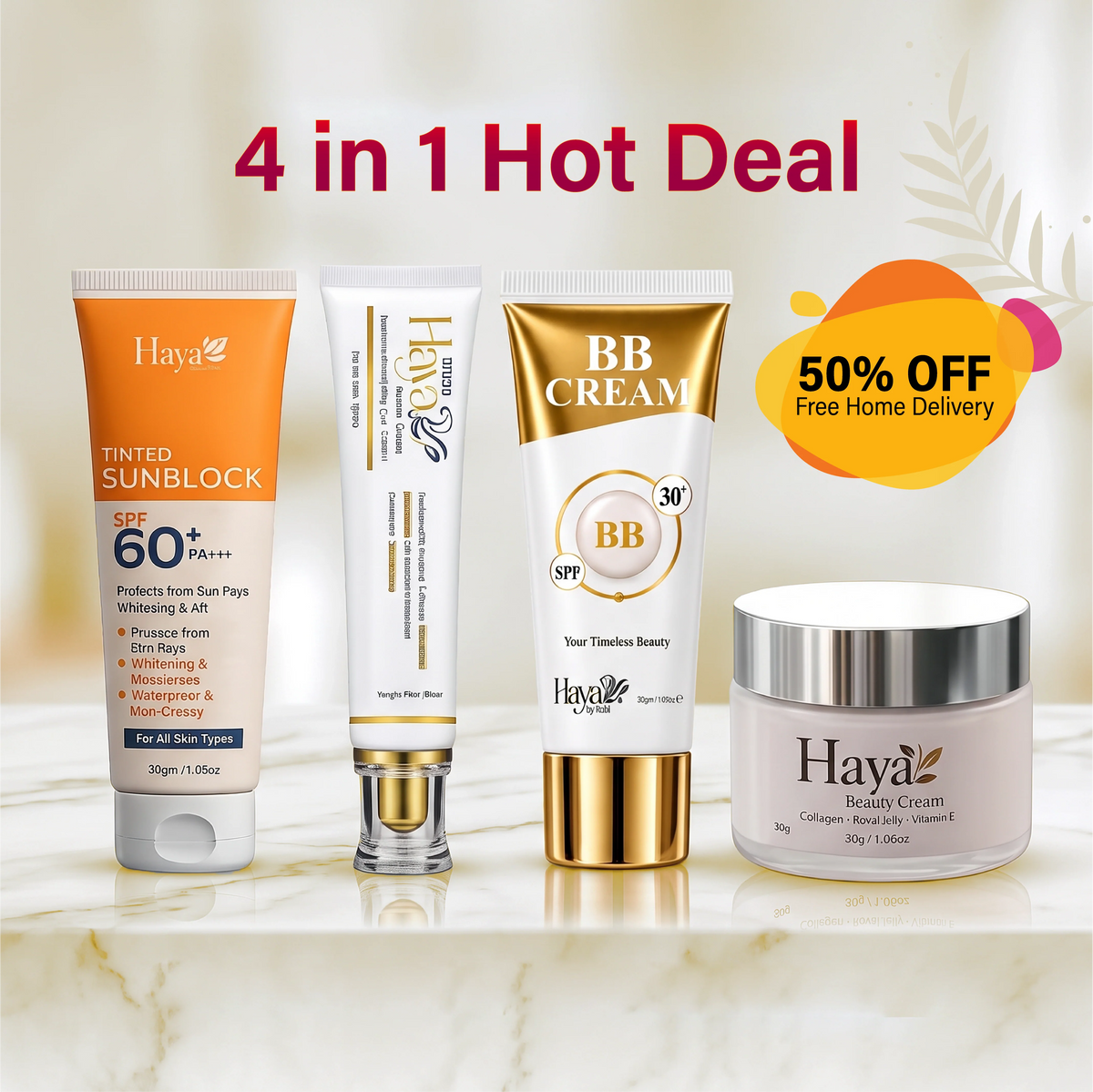 Haya By Rabi 4-IN-1 Hot Deal (Ultra Beauty Cream - BB Cream - Sunblock - Antiaging Cream)