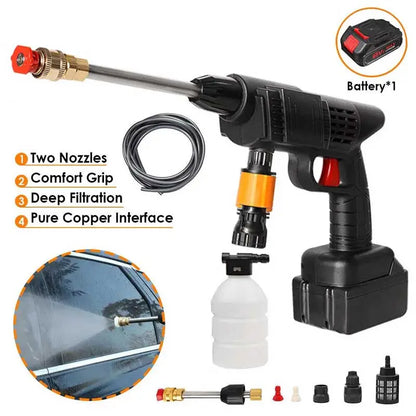 48V Wireless High Pressure Washer Gun – Rechargeable Cordless Car Wash Spray Gun for Cars, Bikes, Solar Panels & Home Cleaning