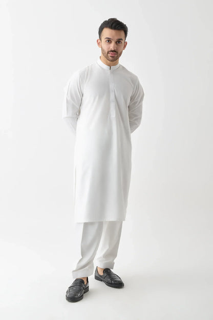 Stylish White Shalwar Kameez