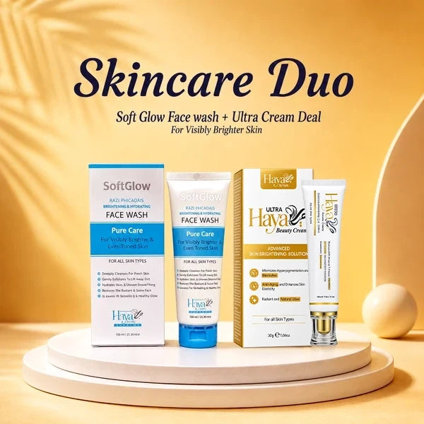 Skincare Duo - SoftGlow Face Wash + Haya Beauty Cream (Ultra) Bundle