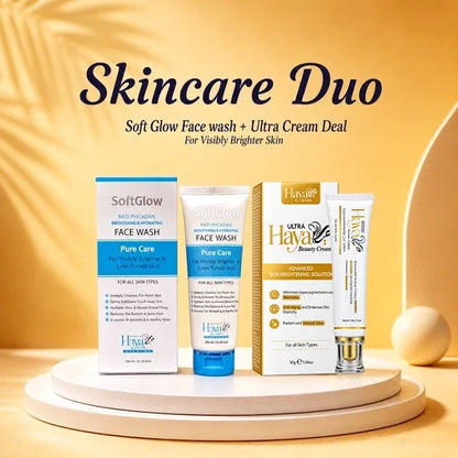 Skincare Duo - SoftGlow Face Wash + Haya Beauty Cream (Ultra) Bundle