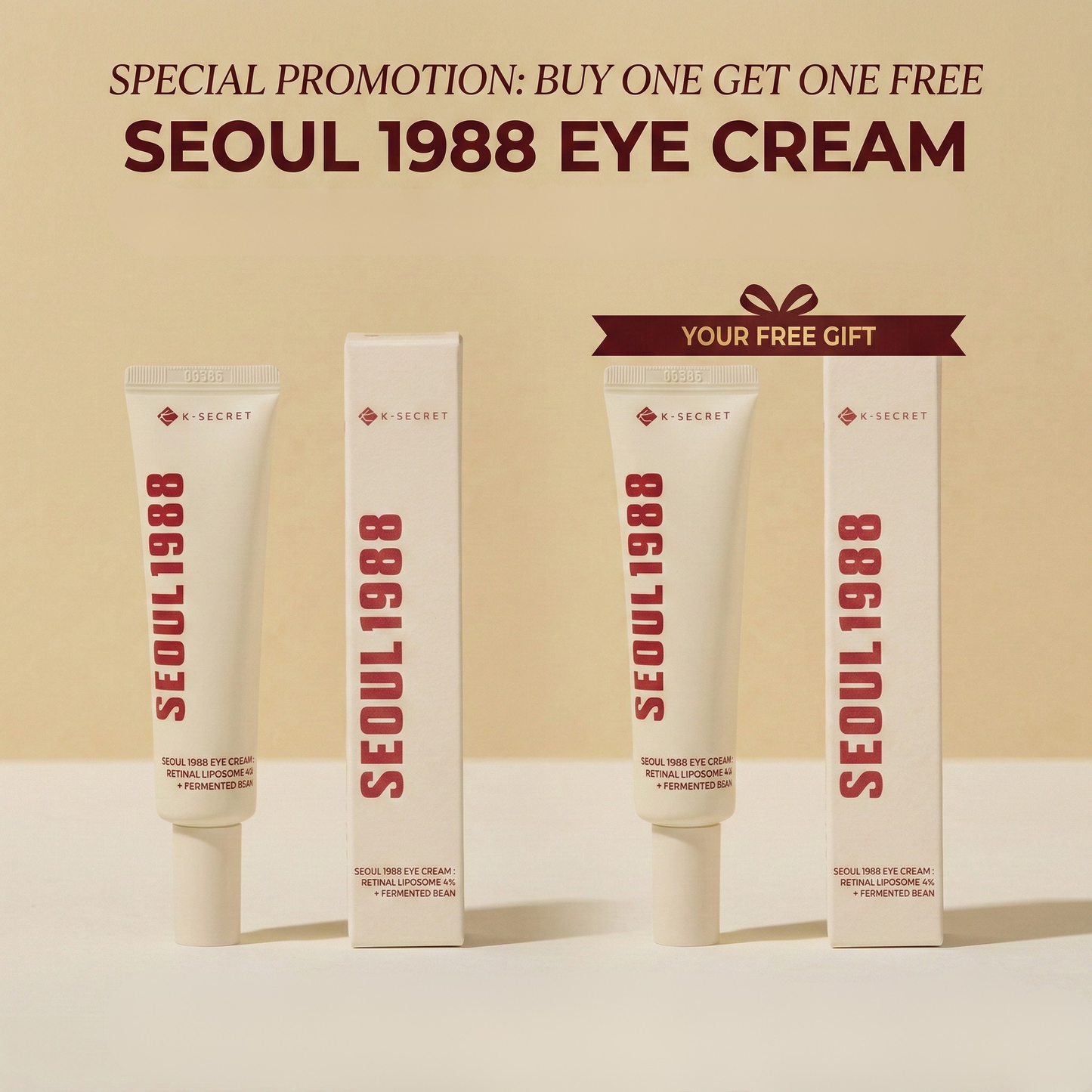 K-Secret Seoul 1988 Eye Cream : Retinal Liposome 4% + Fermented Bean 30ml