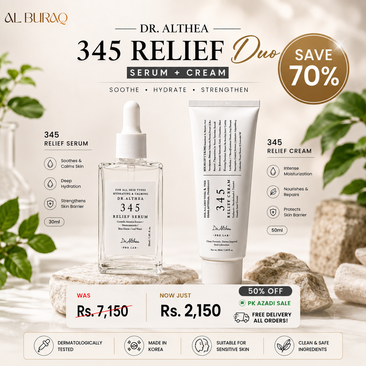 Dr. Althea 345 Skincare Duo – 345 Relief Serum + 345 Relief Cream | Best Combo