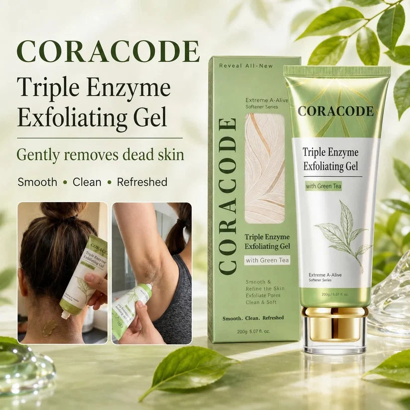 Coracode Triple Enzyme Exfoliating Gel with Green Tea – Buy 1 Get 1 Free | Gentle Exfoliation & Brightening