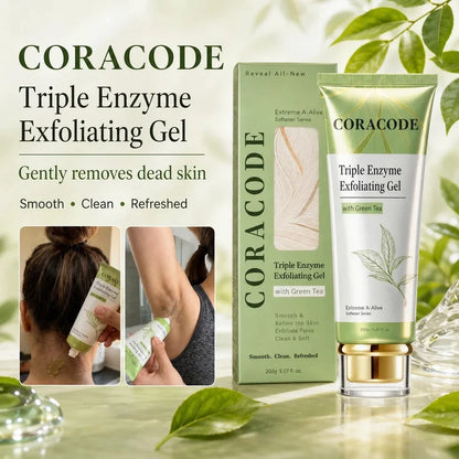 Coracode Triple Enzyme Exfoliating Gel with Green Tea – Buy 1 Get 1 Free | Gentle Exfoliation & Brightening