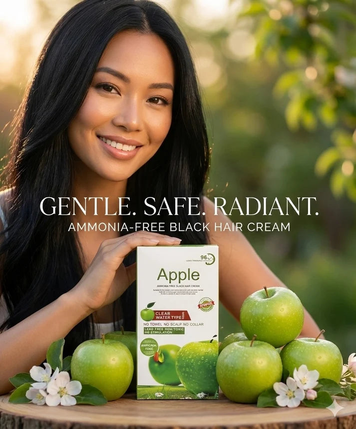 Apple Ammonia-Free Hair Color Cream | Black & Dark Brown | Long-Lasting Hair Colour