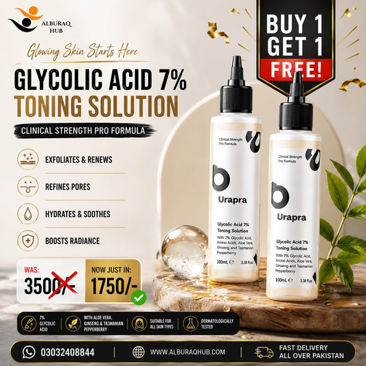 Urapra Glycolic Acid 7% Toning Solution 200ml – Buy 1 Get 1 Free | Brightening & Skin Refining Toner