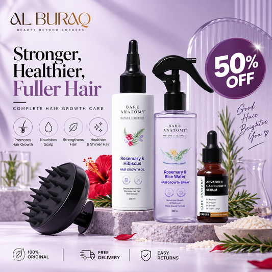 Rosemary 4-in-1 Hair Growth & Scalp Care Combo – Serum, Rosemary Spray, Oil & Massager