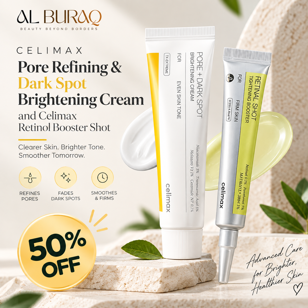 CELIMAX Pore Refining &amp; Dark Spot Brightening + Retinol Shot Tightening Booster